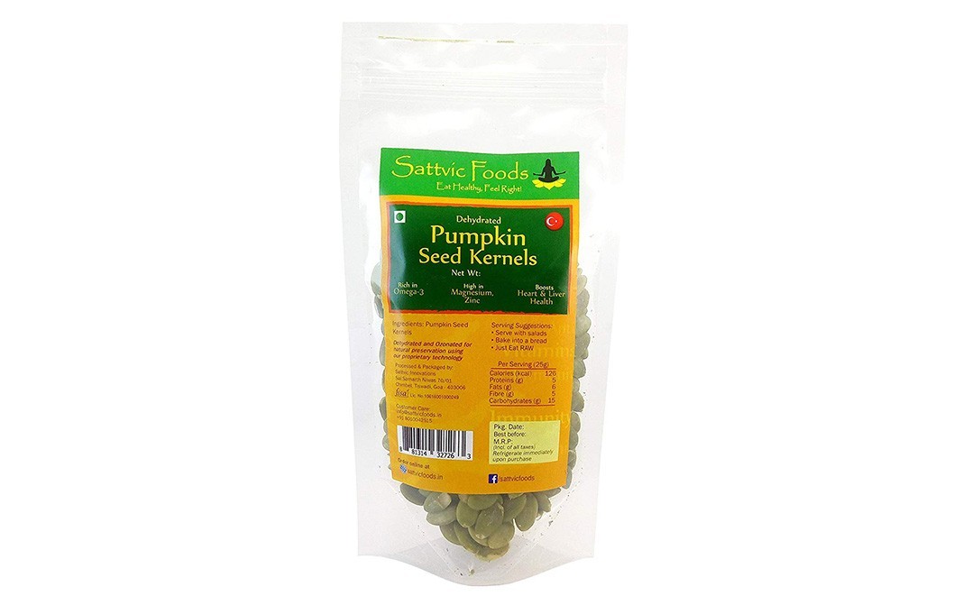 Sattvic foods Dehydrated Pumpkin Seed Kernels   Pack  100 grams